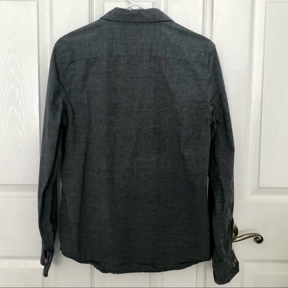 DENIM & Flower Men’s Slim Fit Casual Button Down Shirt Charcoal Gray Size Medium - Picture 4 of 4